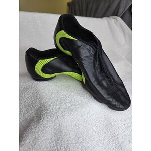 Bloch Womens Latin Dance Shoes Size 8.5 Black w/Green Accents Jazz Salsa Lace-Up